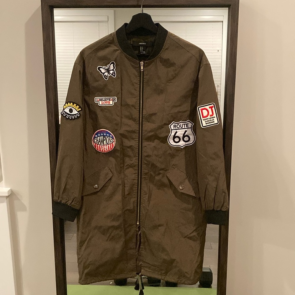 Forever 21 Women’s long patch jacket.